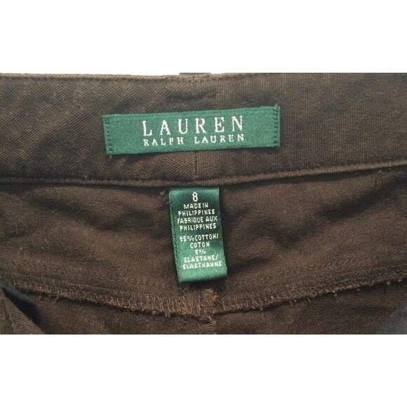 Lauren Ralph Lauren Womens Straight Leg Pants Size 8 Chocolate Brown Classic - Picture 2 of 7